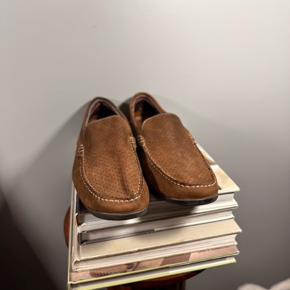 CHAPS Men's Size 11M Brown Suede Loafers - Picture 2 of 15